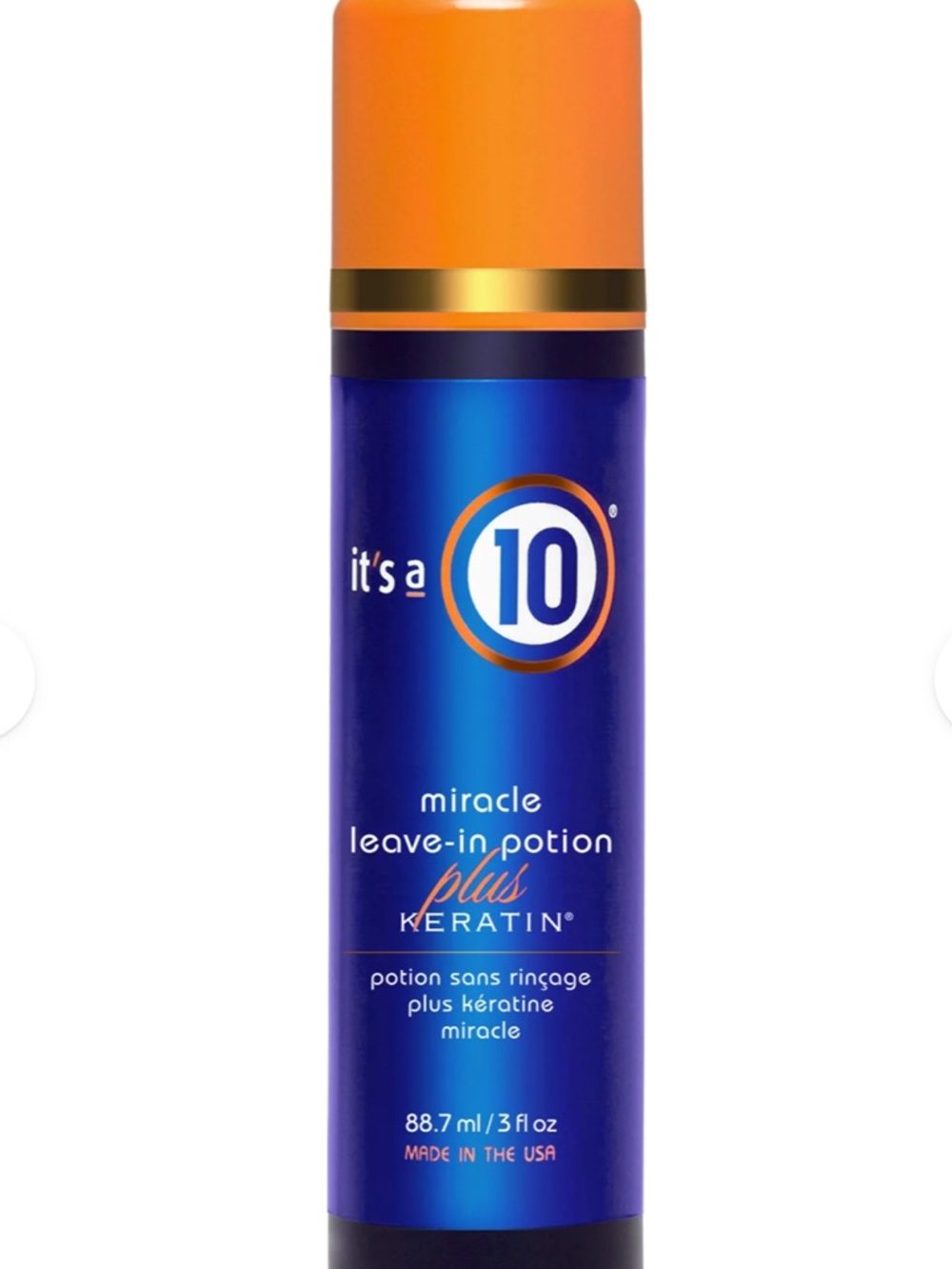 It's a 10 Miracle Leave-In Potion Plus Keratin — Blue & Orange